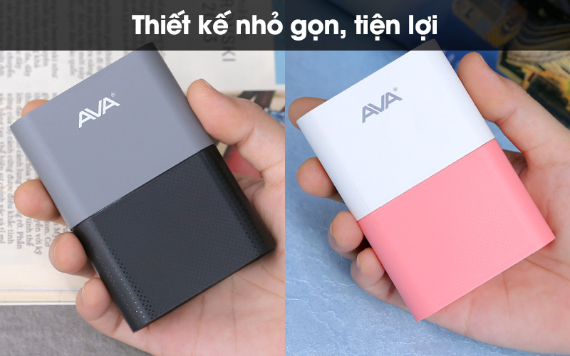 Sạc dự phòng AVA Pilot với thiết kế nhỏ gọn và màu sắc trẻ trung, hiện đại